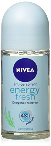 Pack of 4 Bottles  Nivea ENERGY FRESH Womens Roll-On Antiperspirant  and  Deodorant. 48-Hour Protection Against Underarm Wetness.  Pack of 4 Bottles  1.7oz 50ml Each Bottle