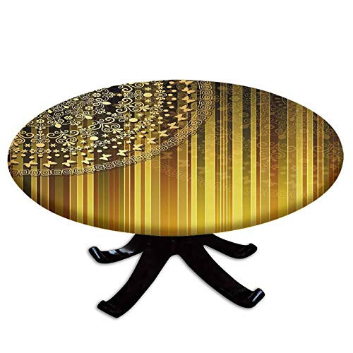 Elastic Edged Polyester Fitted Table Cover Vertically Striped Pattern with a Fragment of Antique Retro Mandala Decorative Fits up to 36 inch Diameter Tables The Ultimate Protection for Your Table Green Ye Elastic Edged Polyester Fitted Table Cover Vertically Striped Pattern with a Fragment of Antique Retro Mandala Decorative Fits up to 36 inch Diameter Tables The Ultimate Protection for Your Table Green Ye