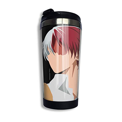 Shouto Todoroki Coffee Travel Mug Cup Portable Stainless Steel Vacuum Insulated Tumbler 13.5 Oz