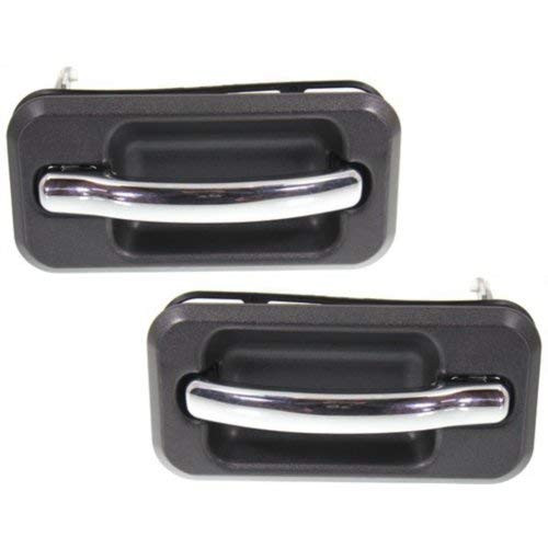 Evan-Fischer EVA18772066480 Exterior Door Handles for Set of 2 Rear Left and Right Side Plastic Black bezel W chrome lever Evan-Fischer EVA18772066480 Exterior Door Handles for Set of 2 Rear Left and Right Side Plastic Black bezel W chrome lever