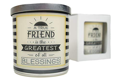 A True Friend Is The Greatest Of All Blessings Candle - Natural Scented Soy Candle Gift Idea Message Candle Gift For Friend Gift For Her A True Friend Is The Greatest Of All Blessings Candle - Natural Scented Soy Candle Gift Idea Message Candle Gift For Friend Gift For Her