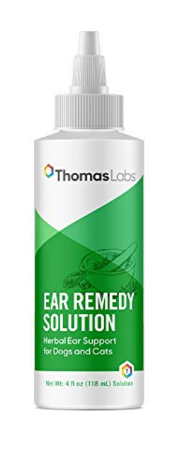 Thomas Labs Ear Remedy Solution - Herbal Ear Wash for Dogs  and  Cats - 4 Fluid Ounces
