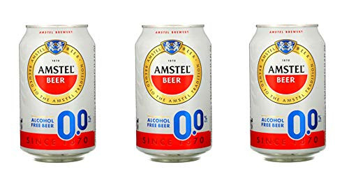 AMSTEL Classic Non-Alcohol  Alcohol Free Beer  Carbonated Soft Drink  Great Taste - 330ml x 3