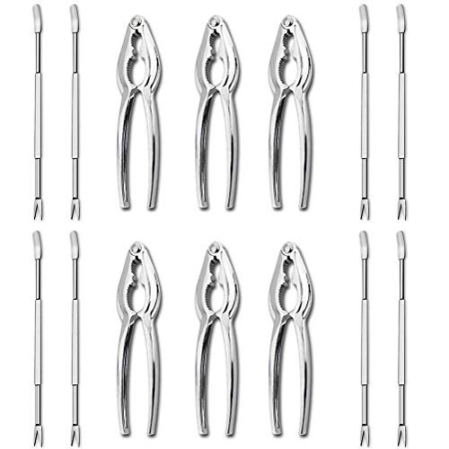 Lobster Crackers and Seafood Crackers Set - Crab Leg Crackers and Tools,14 Pirce seafood cracker including 8 Pcs Zinc Alloy Seafood Tools/Nut Crackers and 6 Pcs Stainless Steer Seafood Forks/Picks