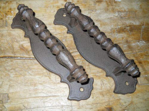 JumpingLight 1 Huge Cast Iron Antique Style Fancy Barn Handle  Gate Pull  Shed Door Handles Cast Iron Decor for Vintage Industrial Home Accessory Decorative Gift