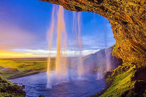 arts puzzles Jigsaw Puzzle Seljalandsfoss Waterfall Iceland Nature Scenery 1000-Pieces