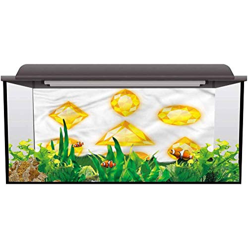 bybyhome Aquarium Background Picture Diamonds Marquise Hearts and Pear Easy to Apply and Remove L24 X H24 Inch