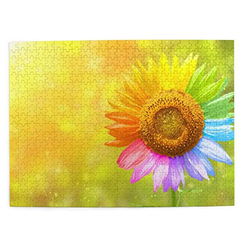 Beautiful Sun Flower Printed Jigsaw Puzzles 500 Pieces for Adults Kids Large Puzzle Game Decompression Toys