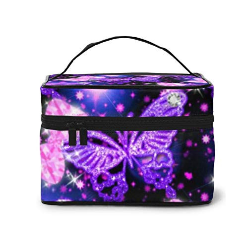 Purple Cute Butterfly Print Makeup Bag Portable Travel Cosmetic Bag Makeup Case Organizer Storage Pouch Bags Box Purple Cute Butterfly Print Makeup Bag Portable Travel Cosmetic Bag Makeup Case Organizer Storage Pouch Bags Box