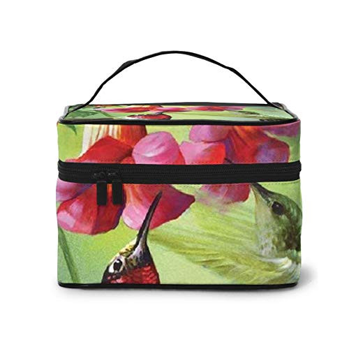 Hummingbird Flowers Makeup Bag Portable Travel Cosmetic Bag Makeup Case Organizer Storage Pouch Bags Box Hummingbird Flowers Makeup Bag Portable Travel Cosmetic Bag Makeup Case Organizer Storage Pouch Bags Box