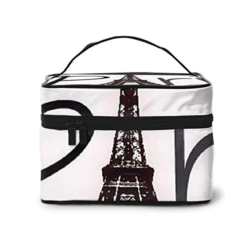 Eiffel Tower Love Paris Makeup Bag Portable Travel Cosmetic Bag Makeup Case Organizer Storage Pouch Bags Box