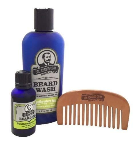 Col Ichabod Conk Southwestern Sun Beard Kit with Wood Comb