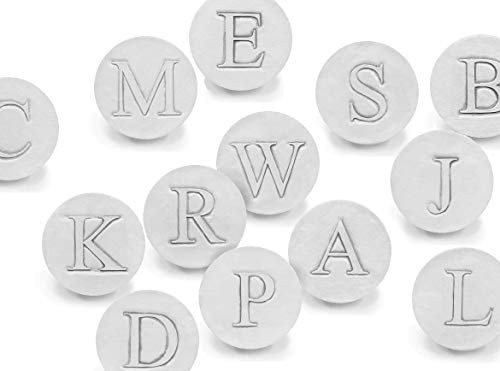 Drink Coasters - Monogram Letters - set Handmade by McCarter Coasters - Thick Absorbent Coaster for Hot or Cold Beverages - Housewarming Gifts for New Home - Wedding Registry - off-white 4.38 inch  4pc