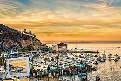 America Landscape Photo Artwork Puzzles-AvalonCrescent Beach on Catalina Island California 1000 Piece Wooden Jigsaw Puzzles