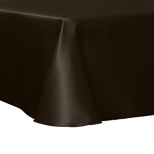 Ultimate Textile Herringbone - Fandango 52 x 70-Inch Oval Tablecloth  Chocolate Brown