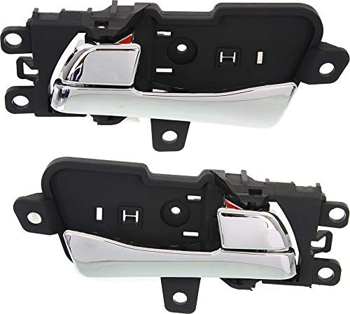 Interior Door Handle compatible with Hyundai Sonata 11-15 Front Right and Left Side Inside All Chrome Plastic Interior Door Handle compatible with Hyundai Sonata 11-15 Front Right and Left Side Inside All Chrome Plastic