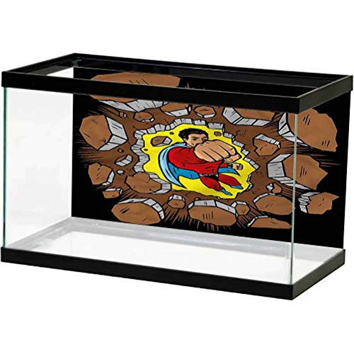 ScottDecor Superhero Undersea Backdrop Strong Man Success Heroic PVC Self-Adhesive Decor Wall L30 X H12 Inch