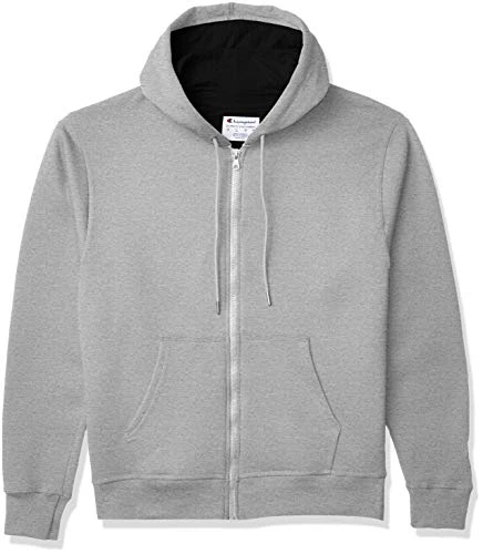 Champion Men s Powerblend Fleece Full-Zip Hoodie  Medium  Oxford Gray