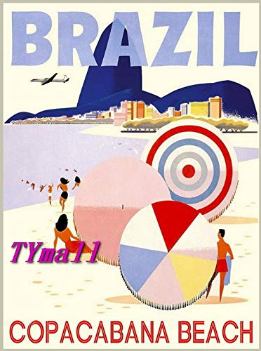 TYmall 1000 Piece Jigsaw Puzzle Brazil Rio de Janeiro Beach South America Vintage Travel Advertisement Floor Puzzle for Kids Adult