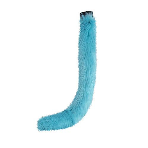 Pawstar Blue Furry Kitty Cat Costume Tail - Turquoise