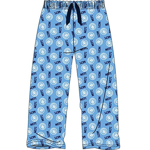 Manchester City FC Adults Lounge Pants Pyjama Bottoms - Authentic Imported EPL  Medium 32 34 inch  Blue