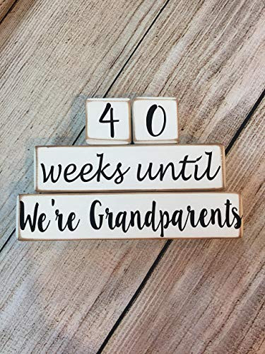 40 Weeks Until We re Grandparents Countdown Blocks