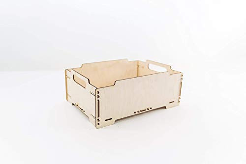 Handmade Wooden Storage Crate 12.6 x 9 x 5.1 inches