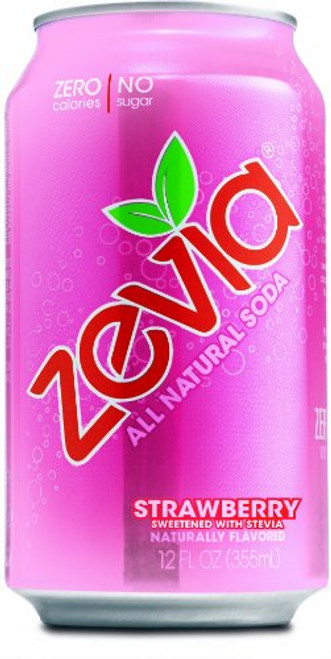 Zevia All Natural Soda Strawberry 12-Ounce Cans Pack of 24 Zevia All Natural Soda Strawberry 12-Ounce Cans Pack of 24