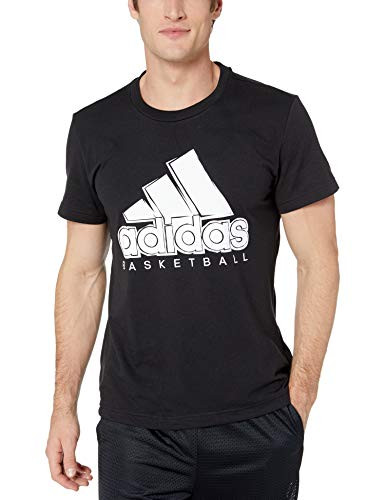 adidas Men s Badge of Sport Solid Graphic Tee  Black  Large