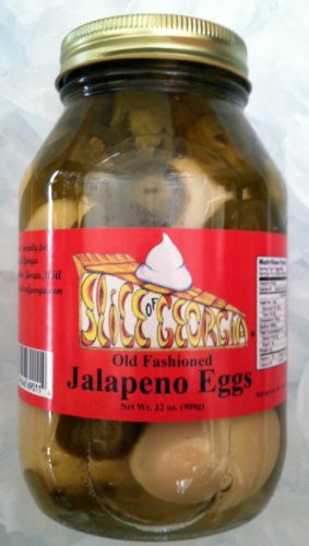 SLICE OF GEORGIA All Natural Pickled Jalapeno Eggs  32 oz jar