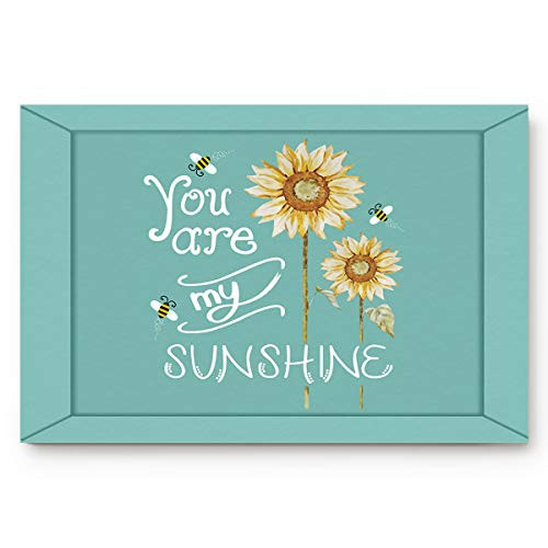 Doormats Entrance Rugs Sunflowers You are My Sunshine Entryway Door Mats Teal Floor Mats Apartment Office Front Door 18 x 30 inches Doormats Entrance Rugs Sunflowers You are My Sunshine Entryway Door Mats Teal Floor Mats Apartment Office Front Door 18 x 30 inches