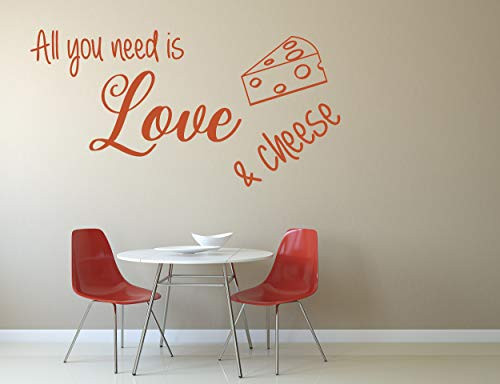 All You Need is Love and Cheese  Vinyl Wall Art Sticker  Mural  Decal. Home  Wall Decor  Living Room  Hall  Kitchen.