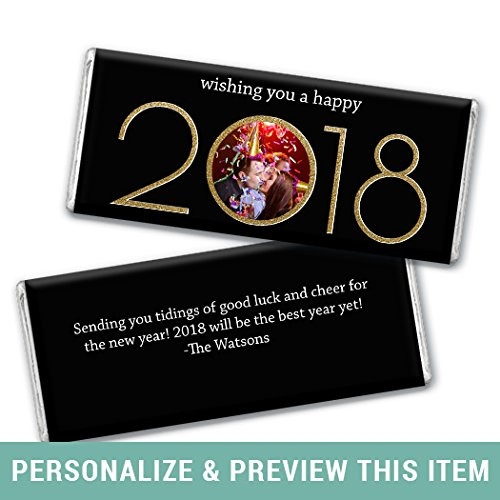 Personalized New Year s Eve Glitter Photo Chocolate Bar Wrappers Only  25 Wrappers