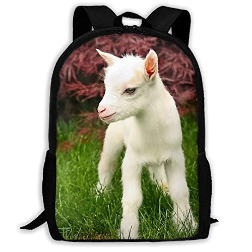 SARA NELL School Backpack Baby Goat In The Grass Cute Bookbag Casual Travel Bag For Teen Boys Girls SARA NELL School Backpack Baby Goat In The Grass Cute Bookbag Casual Travel Bag For Teen Boys Girls