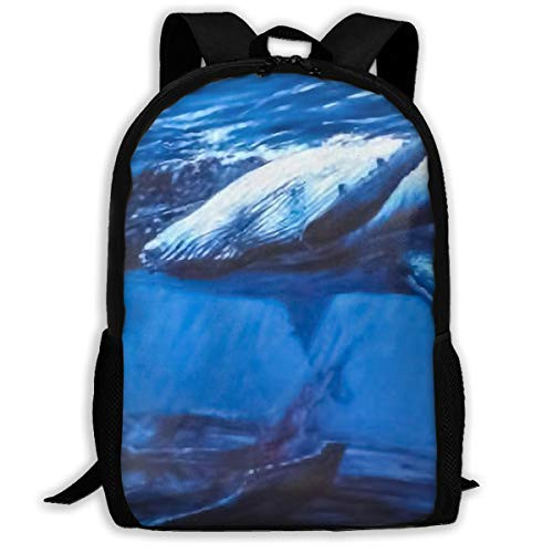 SARA NELL School Backpack Whale Bookbag Casual Travel Bag For Teen Boys Girls SARA NELL School Backpack Whale Bookbag Casual Travel Bag For Teen Boys Girls