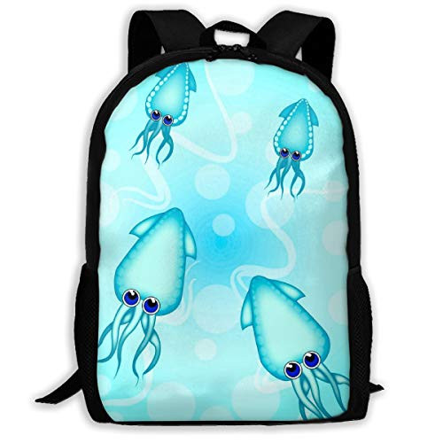 SARA NELL School Backpack Squid Bookbag Casual Travel Bag For Teen Boys Girls SARA NELL School Backpack Squid Bookbag Casual Travel Bag For Teen Boys Girls