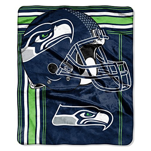 Officially Licensed NFL Seattle Seahawks  inchTouchback inch Plush Raschel Throw Blanket  50 inch x 60 inch  Multi Color