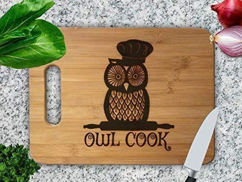 Owl Owls Gifts Anniversary Wedding Gift Personalized Cutting Board Engagement Bamboo Cutting Board Chopping Block