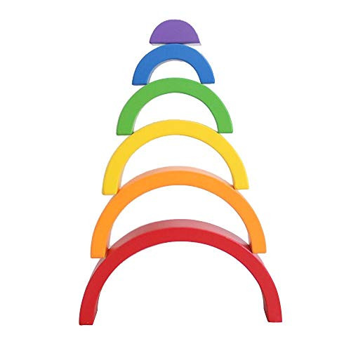 6pcs Wooden Rainbow Stacking Game Building Block Toy for Kids Wooden Rainbow Building Blocks Montessori Educational Wooden Toy 6pcs Wooden Rainbow Stacking Game Building Block Toy for Kids Wooden Rainbow Building Blocks Montessori Educational Wooden Toy