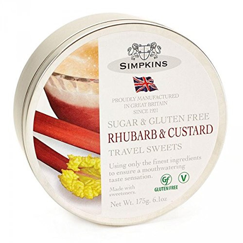 Simpkins Sugar  and  Gluten Free Rhubarb  and  Custard Travel Sweets x 3