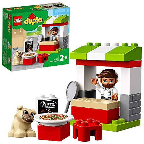 LEGO 10927 DUPLO Town Pizza Stand Playset with Pizza and Dog Figure  Large Bricks Toy for Toddlers 2 plus Year Old