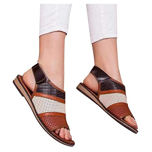 Quealent Espadrilles for Women Flat Womens Espadrille Flatform Sandals Open Toe Ankle Strap Slingback Summer Shoes Beige