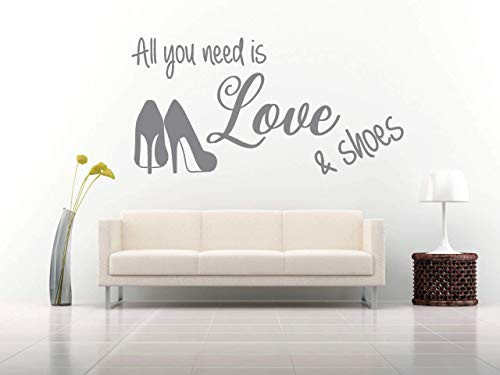 All You Need is Love and Shoes Vinyl Wall Art Sticker  Mural  Decal. Home  Wall Decor  Kitchen  Dining Room  Living Room  Lounge  Bedroom.