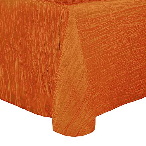 Ultimate Textile Crinkle Taffeta - Delano 72-Inch Round Tablecloth Fire Orange