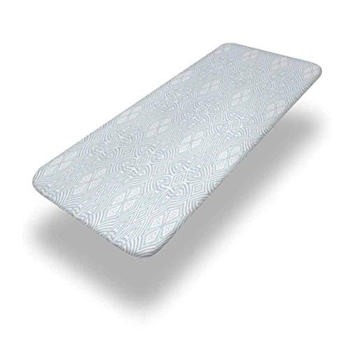 6ft Celtic Elastic Edge Picnic Table Cover Pale Colored Square and Star Shaped Original Retro Tribal Celtic Knot Patterns Fitted Rectangular Polyester Table Cloth for Outdoor Travel Holiday Party