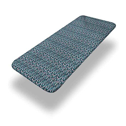 6ft Abstract Elastic Edge Fitted Table Cover Pattern with Joining Lines Tangled Curly Ornament with Contemporary Design Fitted Rectangular Polyester Table Cloth for Outdoor Travel Holiday Party