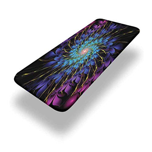 6ft Trippy Elastic Edge Picnic Table Cover Vivid Color Petals Arranged in Vortex Abstract Swirling Image Mindbending Shape Fitted Rectangular Polyester Table Cloth for Outdoor Travel Holiday Party