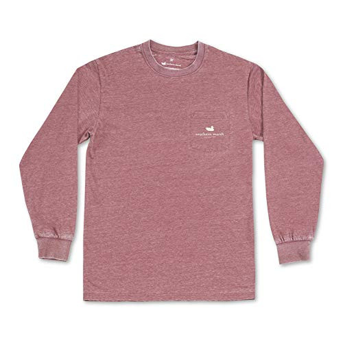 Southern Marsh Men s Ls Seawash Tee-Offroad Crimson M