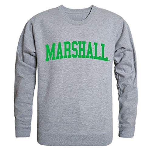 Marshall University Game Day Crewneck Pullover Sweatshirt Sweater Heather Grey Medium