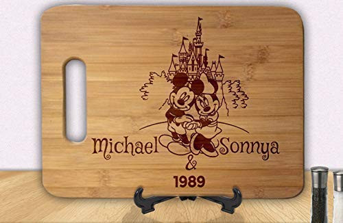 Castle Memories Personalized Anniversary Wedding Gift Personalized Cutting Board Engagement Bamboo Cutting Board Chopping Block